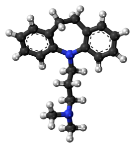 De chemische structuur van imipramine (Jynto/Public Domain).