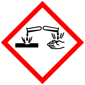 Zoutzuur en natriumhydroxide: corrosieve stoffen.