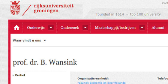 Brian Wansink kortstondig honorair hoogleraar in Groningen 2