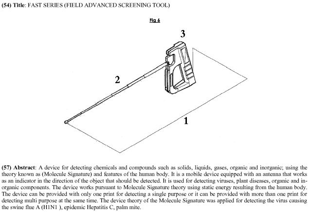 Afbeelding van de C-Fast detector uit de patentaanvraag
