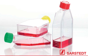 De onderzoekers gebruikten tissue culture flask van het merk Sarstedt.