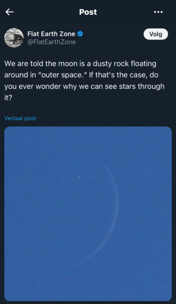 X post over de doorzichtigheid van de maan