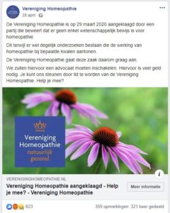 Vereniging Homeopathie misleidt met donatiecampagne voor 'rechtszaak' 2