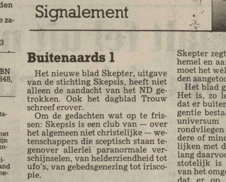 Nederlands Dagblad over de eerste Skepter (18-5-1988)