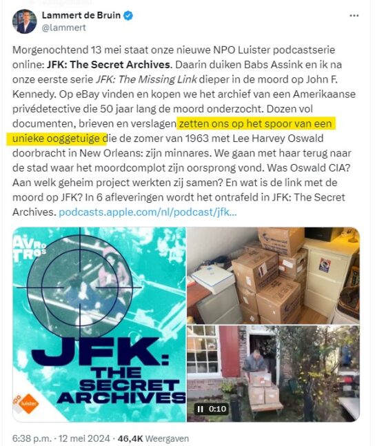 Opgewarmde complotflodders in JFK-podcast van AVROTROS 4