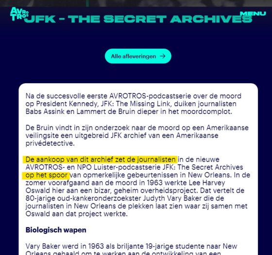 Opgewarmde complotflodders in JFK-podcast van AVROTROS 5