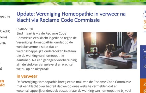 Vereniging Homeopathie misleidt met donatiecampagne voor 'rechtszaak' 12