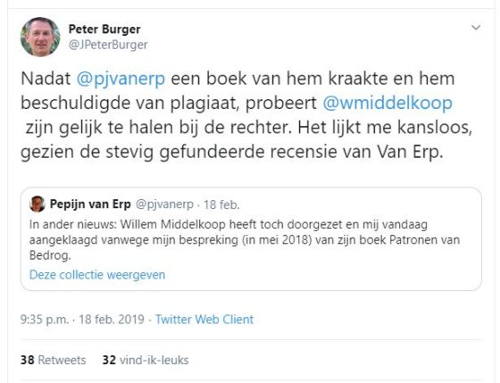 Willem Middelkoop verliest rechtszaak over recensie Patronen van Bedrog 14