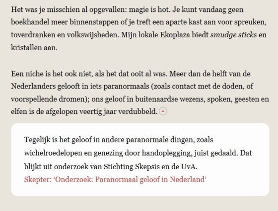 De Correspondent winkelt selectief in het Skepter onderzoek naar paranormaal geloof 4