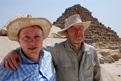 Dominique Görlitz en Stefan Erdmanns op het plateau van Gizeh