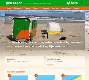 Website van BAM over Ecobeach, met wel heel positieve kijk op de resultaten van de proef