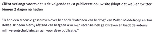 Advocaat van Willem Middelkoop stuurt blafbrief vanwege 'vernietigend oordeel' over Patronen van Bedrog 3