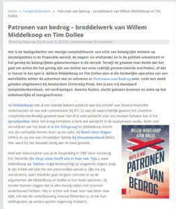 Willem Middelkoop verliest rechtszaak over recensie Patronen van Bedrog 10